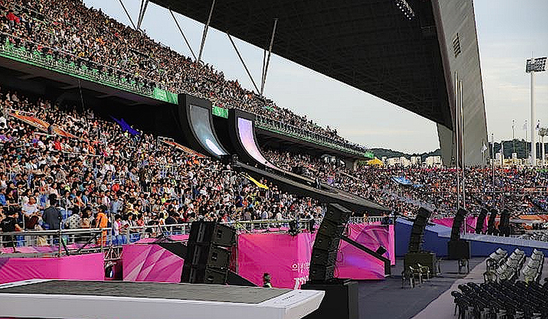Techdata, Harman’s distributor for audio gear in South Korea, worked with rental company Total Korea to provide JBL VTX line arrays and Crown I-Tech HD amplifiers for opening and closing ceremonies staged for Universiade, which drew close to 20,000 student athletes from 170 countries to the stadium in Gwangju July 3-14, 2015.