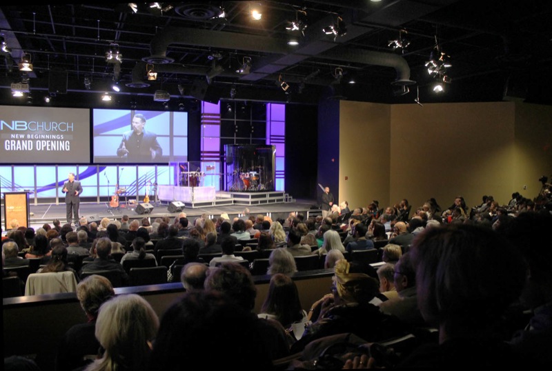 Danley loudspeakers and subwoofers installed in the newly-converted New Beginnings DFW Church contemporary worship center