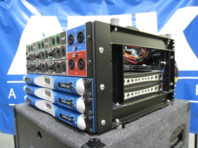 K10 DSP+AESOP amplifiers side view