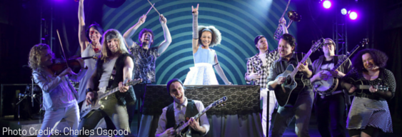 Wonderland actors rocked out their vocals and musical instruments with Point Source Mics (c) Charles Osgood