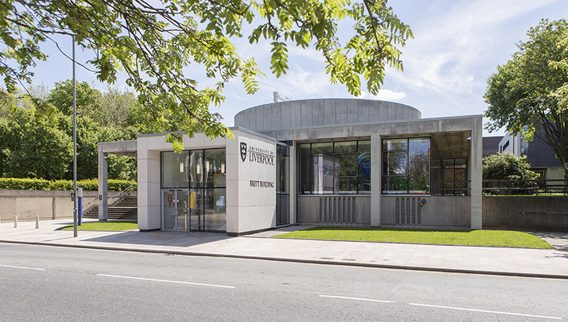Exterior of Liverpool University Brett Building