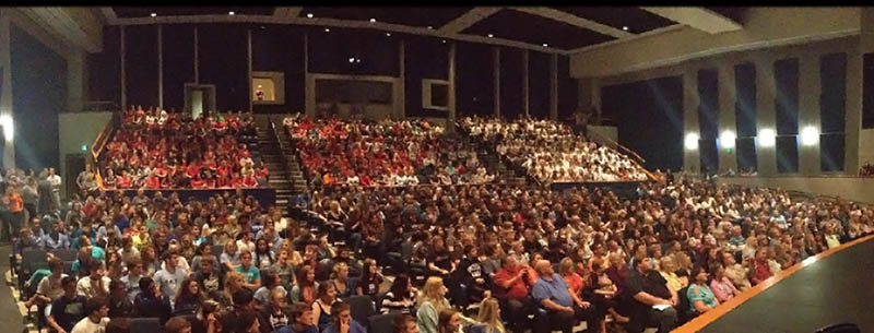 Becker added a swimming pool and a 900-seat auditorium
