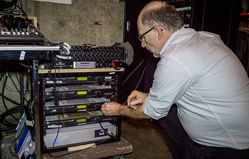 Wireless Specialist David Williams with the Lectrosonics Venue Rack