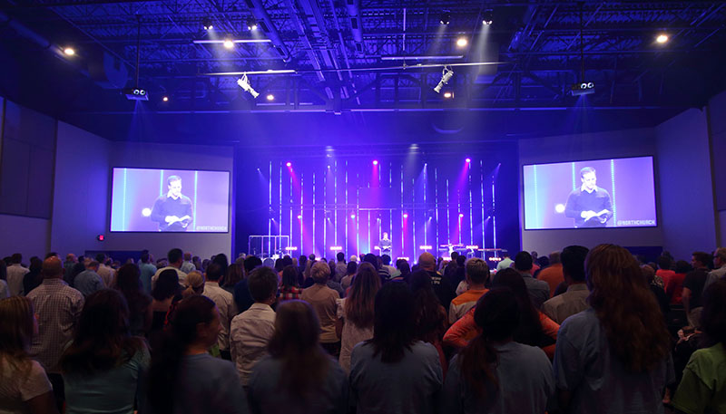 The church hosts four well-attended services each week