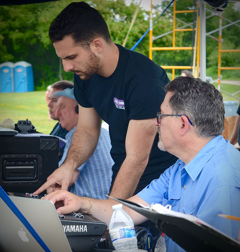 The 14th annual Opera in the Park event drew a record crowd of more than 15,000 to Madison’s Garner Park on July 25. The event got an audio assist from Full Compass Systems and Bag End. Pictured here, Jake and Jonathan Lipp.