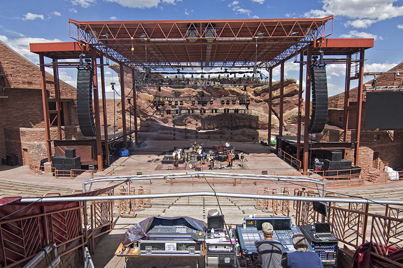 The Avett Brothers recently performed at the challenging Red Rocks Amphitheatre with a Martin Audio MLA system. Photo by Linda Evans