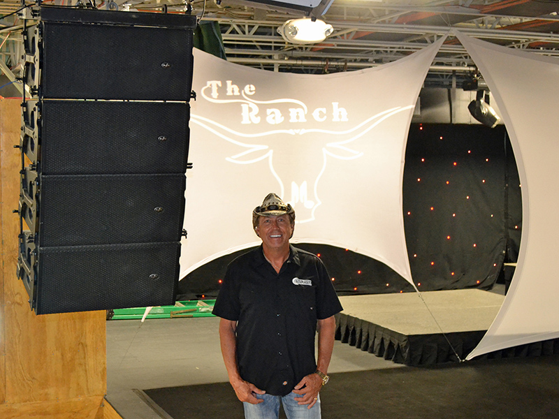 Arthur ‘Rusty’ Roepke, owner of Tech-Tronics Sound, Lighting, and Staging, provided a D.A.S. Audio Aero Series 2 system for The Ranch Concert Hall and Saloon