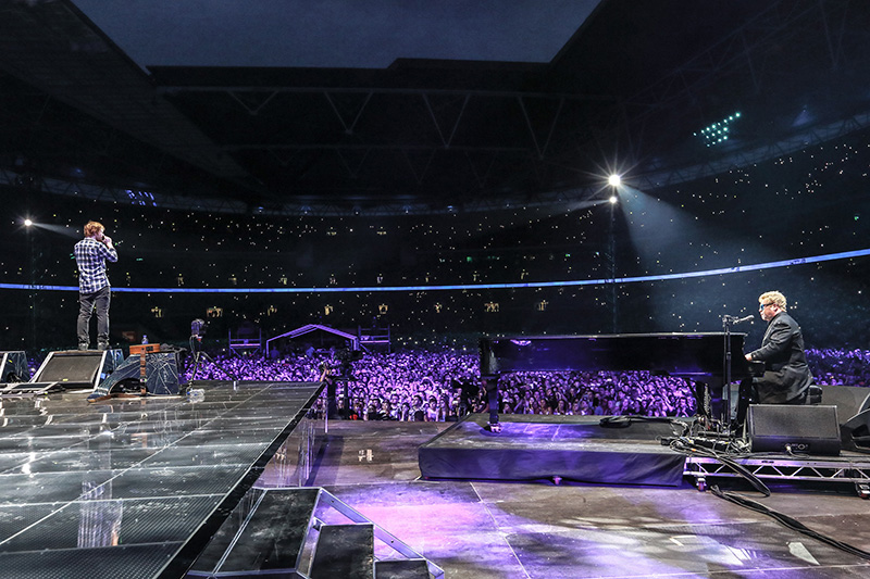 Major Tom upgraded to Optocore for Ed Sheeran’s stadium shows. The show at Wembley is pictured here. 