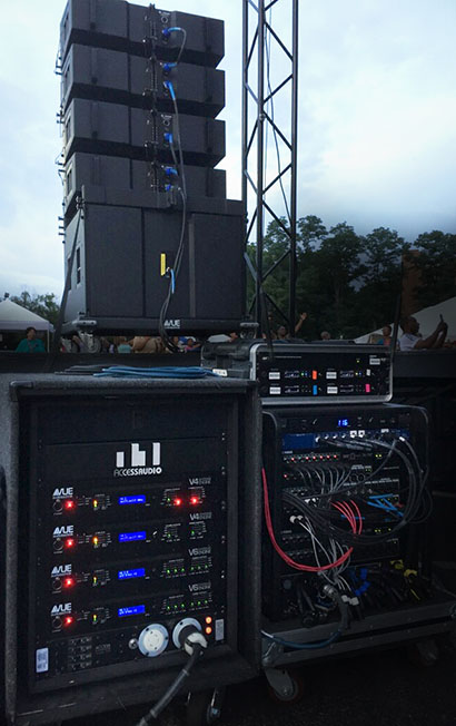 VUE Audiotechnik announced that Access Audio, a full-service production company based in Cincinnati, OH, has joined its growing U.S. rental network.  Pictured here, Access Audio's VUE Audiotechnik al-8 rig in use at a Cincinnati outdoor event.