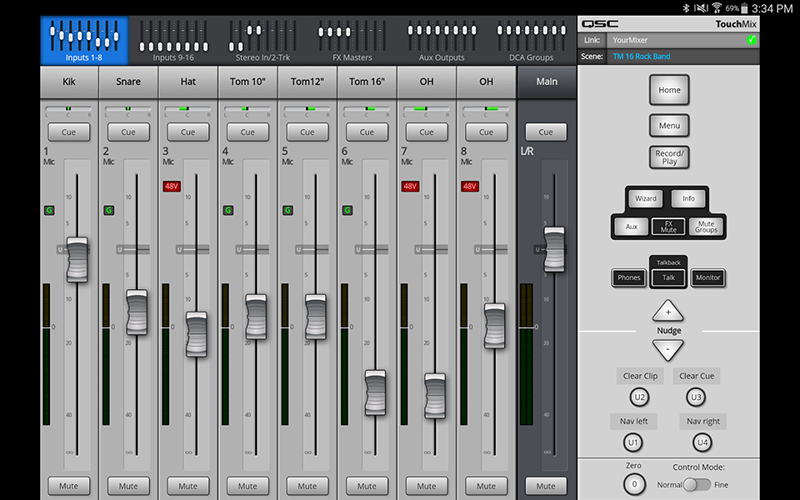 QSC TouchMix Control Android App
