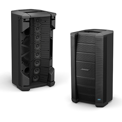 The new Bose F1 Model 812 Flexible Array Loudspeaker and F1 Subwoofer.