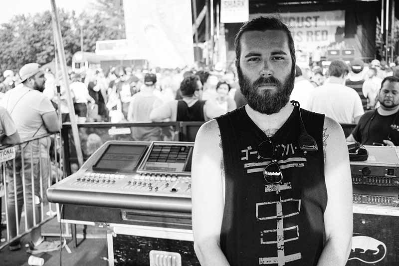 FOH Engineer Cory Johnson, who mixed New Years Day on the Vans Warped Tour.