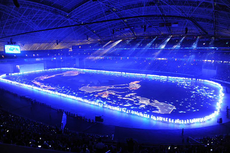 Riedel Gear Supports Singapore's 28th SEA Games. Pictured here, the opening ceremony.