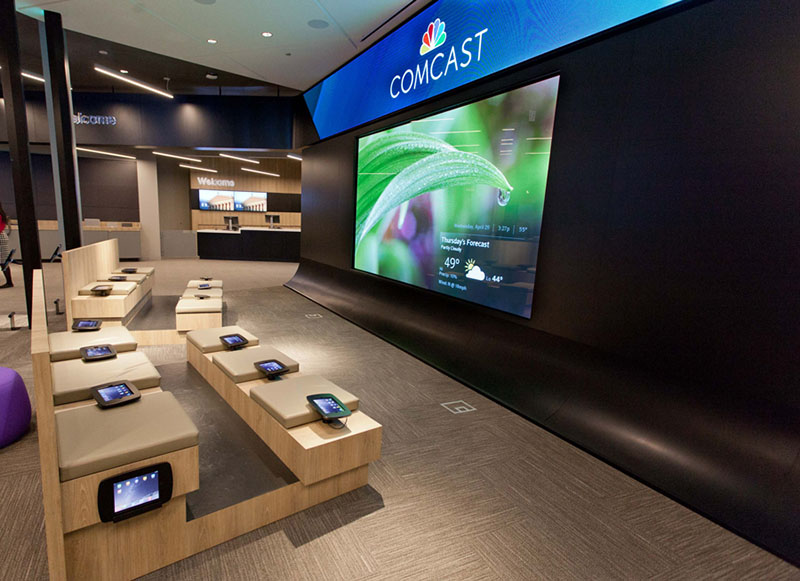 The film preview area at Comcast's new Chicago Loop flagship.