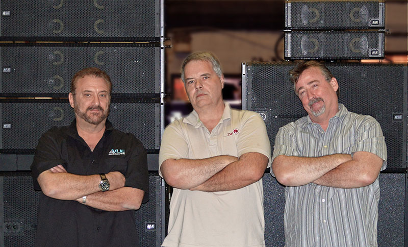 ZEO Productions with Ken Berger of VUE Audiotechnik: (L to R) Ken Berger, Phillip Zeo, Pat Conneen