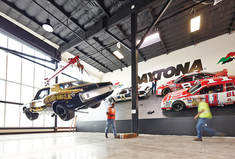 A World of Speed Daytona Exhibit with Community DP8 Pendant Loudspeakers