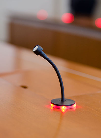 Bon selected the IML Series microphones, which feature the LumiComm Touch, Ring for the installation, allowing him to program the microphones with an AMX control system.