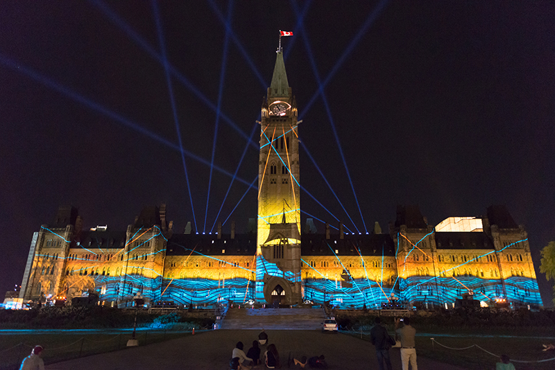 For for Northern Lights, a free outdoor sound and light show that lit up Canada’s Parliament Buildings with a large-format projections, NEO6’s Jean-Sébastien Coté and André Biron used a Meyer Sound LYON sound system