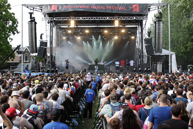 Gand Concert Sound provided NEXO gear for Chicago’s annual Pitchfork Music Festival, held in Union Park. Pictured here is the Red stage.