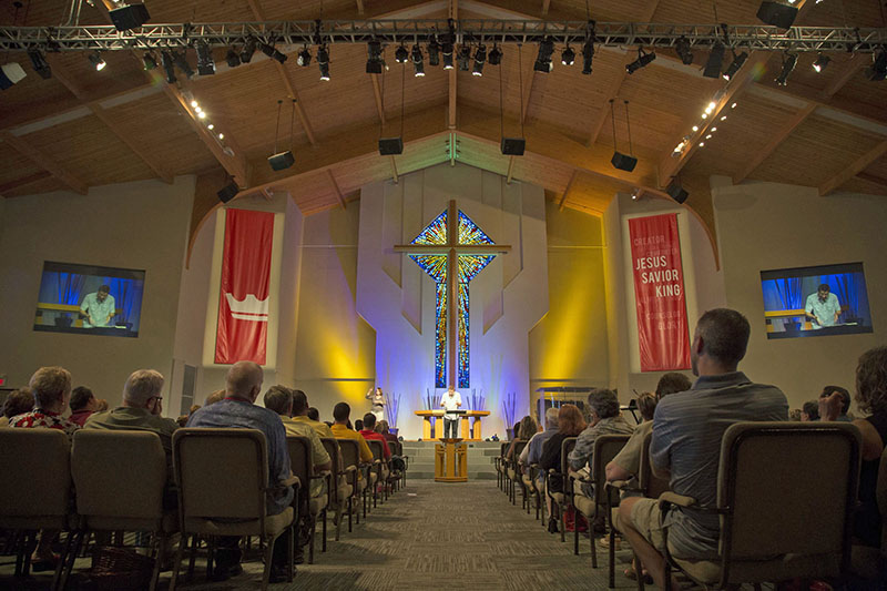 Film Otter, Inc., an AV firm focusing on installations in houses of worship, helped Faith Lutheran Church upgrade both its Oakville and Columbia, MO facilities with Roland consoles. 