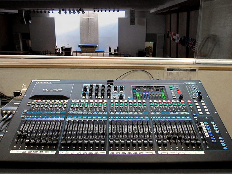 The Qu-32 at the Worship Hall in the extension building of the Cathedral.