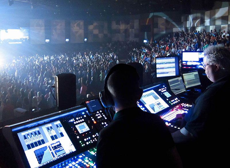 Andrew Stone, who has been the Production Manager at Church on the Move (COTM) for nearly 11 years and a professional FOH Engineer for 25 years, oversaw the church's transition from analog to digital consoles. He based the decision to go with the SSL L500 on its sound quality.
