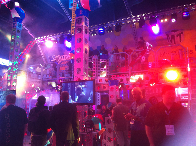 The booth featuring ModTruss and Blizzard Lighting products, pictured here, was one of many drawing a crowd.