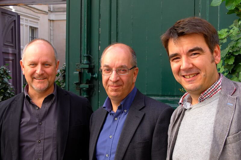 Pictured here, from left, are Theatre Projects' Mark Stroomer, Rob Harris and Seb Jouan.