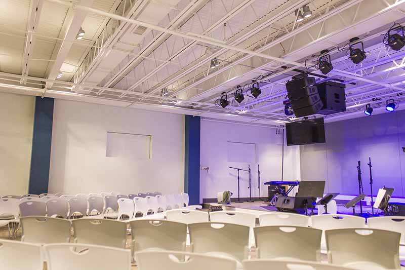 RMB Audio Provides Martin Audio Gear for NC Church’s Chapel, Youth Center and Satellite Facility. Pictured here, the youth center.