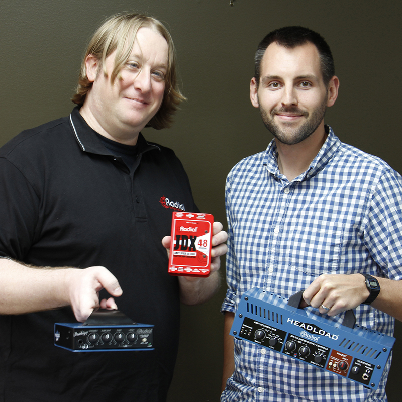 Radial Engineering Ltd. added two new members to the company’s Vancouver, BC-based team. Pictured here, from left, are Ryan Tobias and Mike Bauer. Ryan Tobias joins Inside Sales, Central Region. Mike Bauer has joined Radial's Tech Support Team with a focus on custom product requests for snakes, splitters and stage boxes.