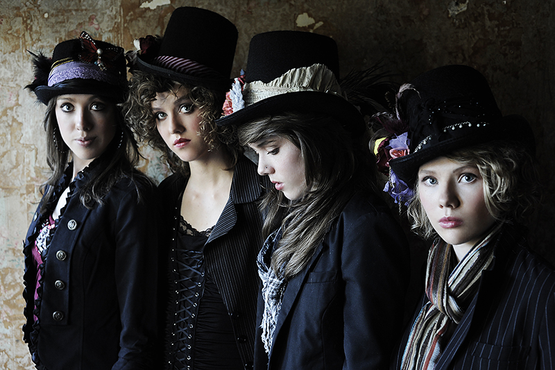 SHEL is a band of sisters (Sarah, Hannah, Eva and Liza Holbrook) from Colorado. LP cover shot by Anthony Scarlati. Photo courtesy DPA Microphones