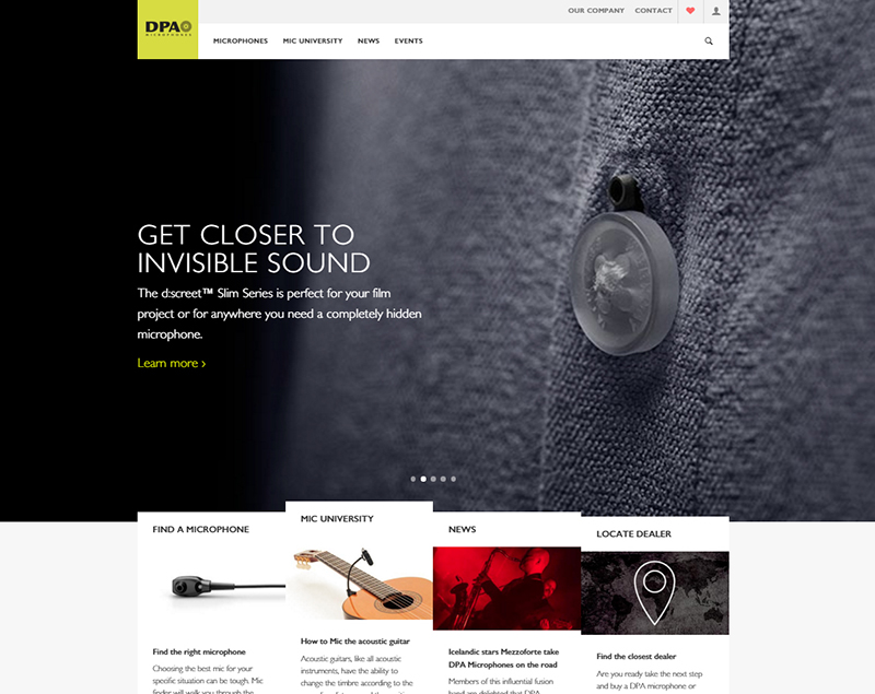 DPA Microphones Updates DPAMicrophones.com