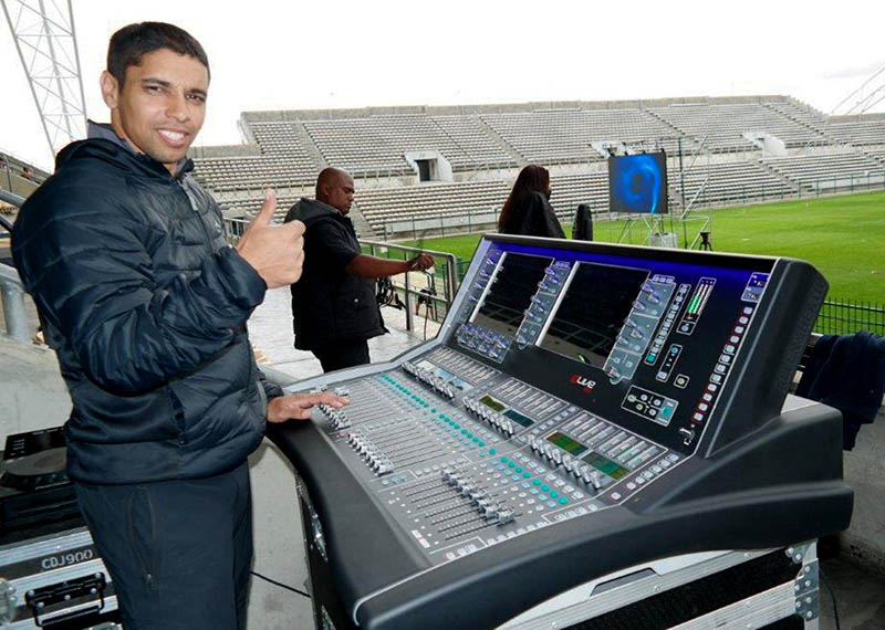 GB Sound owner Grant Brooks with the Allen & Heath dLive system
