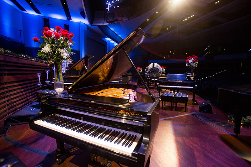 Keyboards at Christmas Piano with Mics Photo Credit Neil Williams