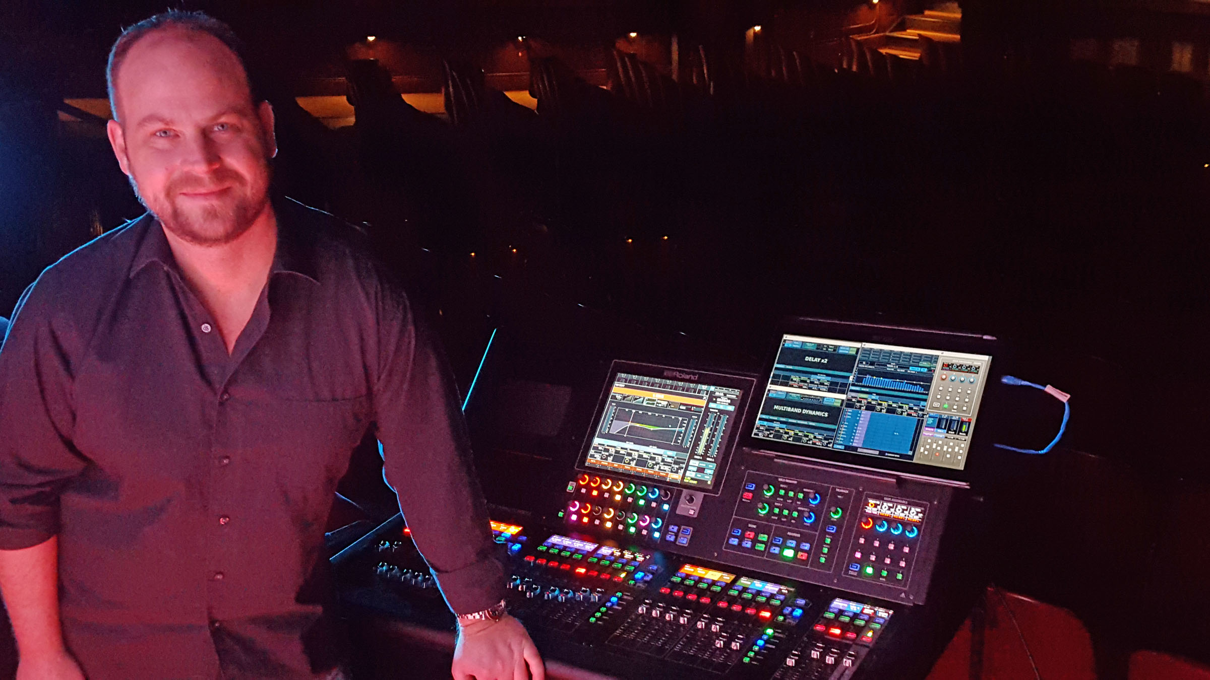 Pictured here is Michael Gaster with the Roland M-5000 OHRCA live mixing console.