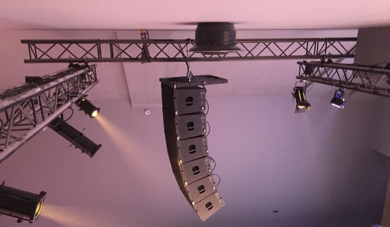 NEXT-proaudio LA122 line array system at Bachelors Park Pavilion Valmiera, Latvia