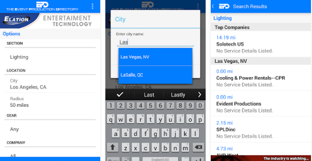 Android Version of EPD App (Event Production Directory) ow Available