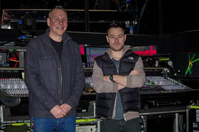 Madonna monitor engineers Sean Spuehler (left) and Matt Napier (right) with DiGiCo's SD7.