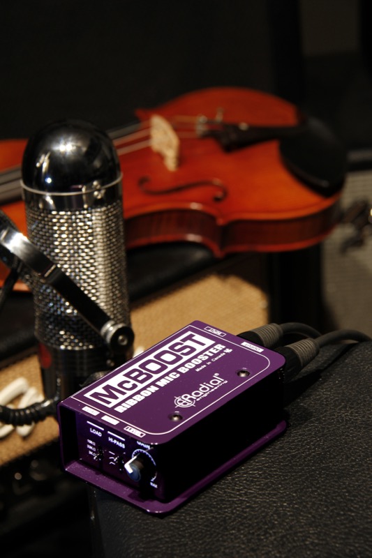 McBoost in studio with Ribbon and Violin
