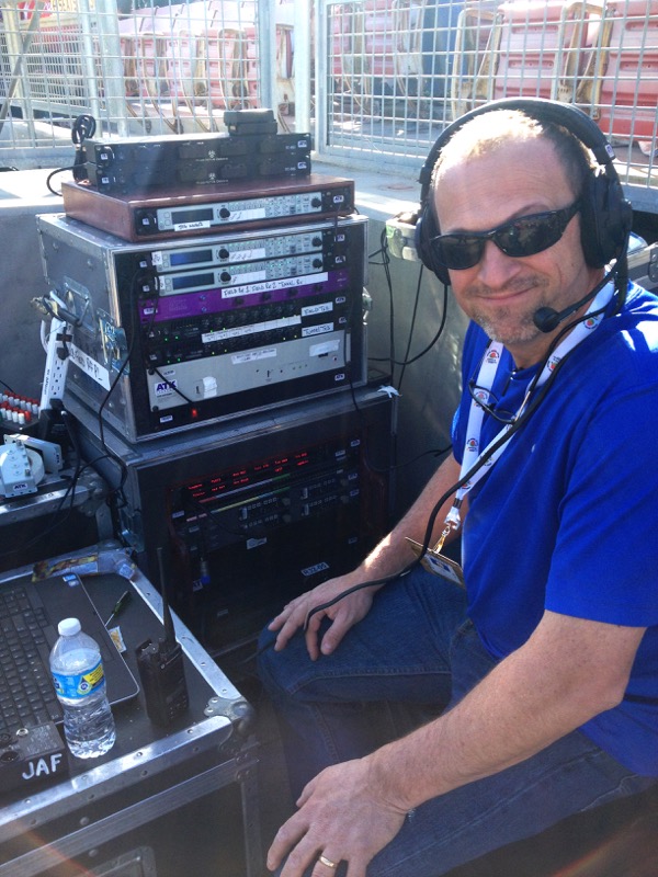 Jim Fay, general manager for ATK Versacom, manning UV-1G units on the field.