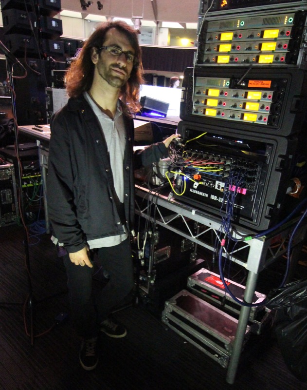 Northlane’s bassist, Alex, with the iDR-32 rack