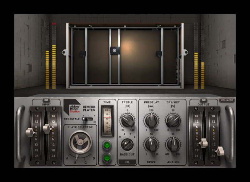 The graphic user interface of the Waves Abbey Road Reverb Plates plugin.
