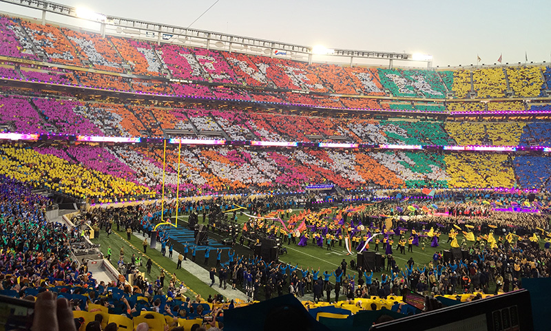 The Super Bowl 50 halftime performance, from the FOH perspective. Photo by James Berry