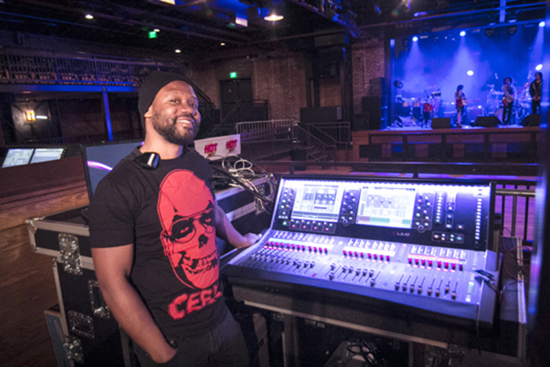 FOH Engineer Art Merriweather with Allen & Heath dLive - Photo Courtesy Dani Ransom