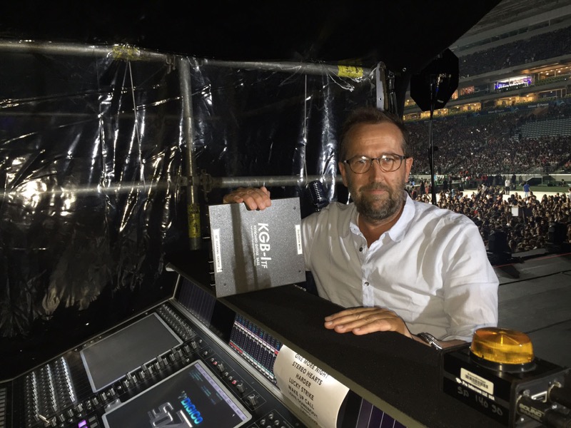 A-Designs_Ebdon.jpg – Maroon 5 FOH Engineer Jim Ebdon with A-Design’s KGB-1tf on a recent South American tour stop