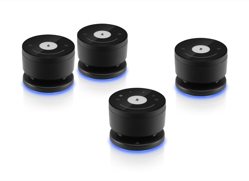 The TeamConnect Wireless modules -  1 master unit and 3 slaves.