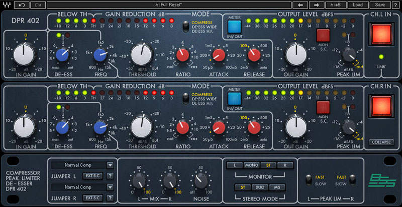 Waves BSS DPR-402 Compressor/Limiter/De-Esser Now Available
