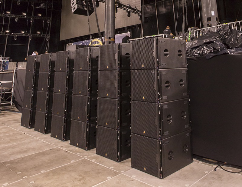 Stacks of Adamson’s E119 subwoofers provided low end support for the OVO Festival.