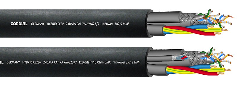 Cordial CE2P and CE2DP Data/Power Hybrid Cables