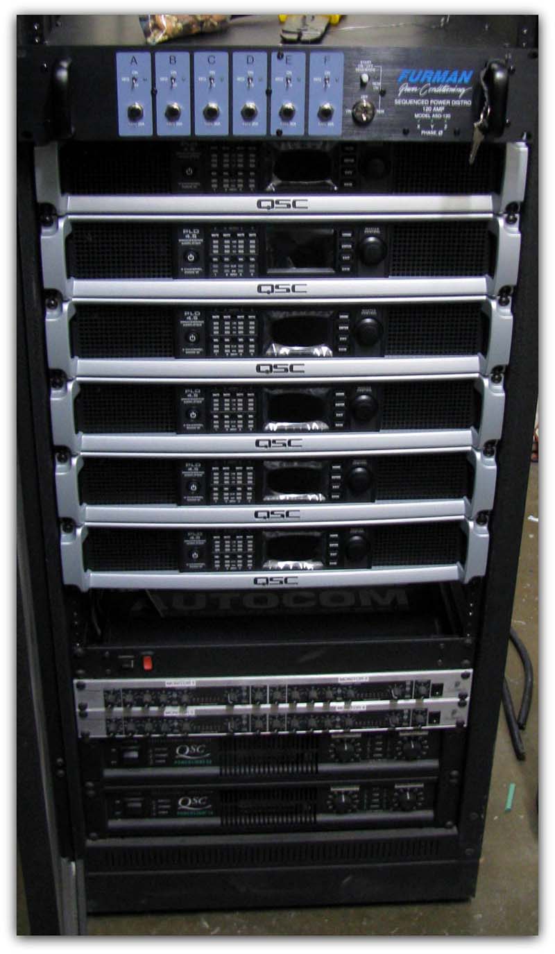 The recent sound system upgrade at Calvary Chapel in Gardena, CA,  featuring QSC WideLine Line Arrays and PLD Series Amps